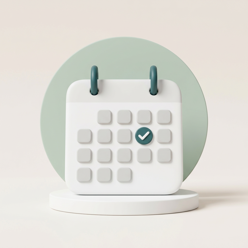 Illustration af en kalender med en markeret dato